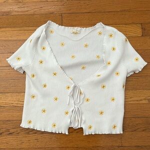 LA Hearts Tie Front Top